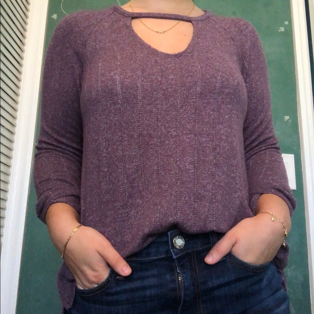 AE Soft & Sexy Keyhole-Cutout Sweater